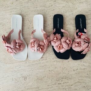 Jeffrey Campbell Floralee Jelly Flower Ornamented Slide Sandals SEE DESCRIPTION